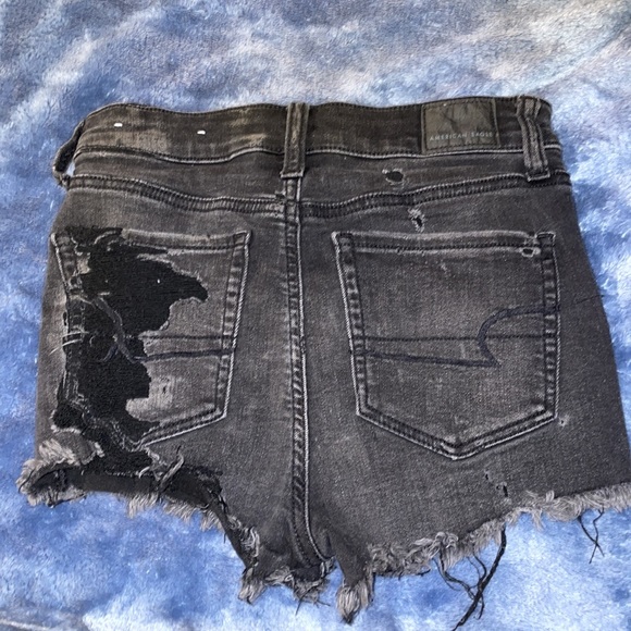 American Eagle Black Denim Shorts - Picture 2 of 3